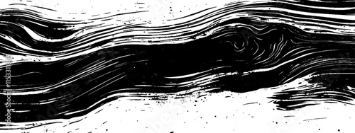 Vintage woodcut texture illustration showcasing blurred ink lines on a distressed surface