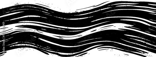 Vintage woodcut texture illustrating flowing lines and dynamic patterns in black and white