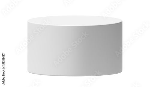 PNG White podium isolated on transparent background. Empty product presentation pedestal display stand.