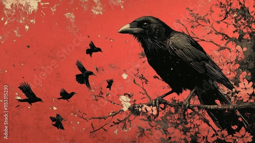 Grunge rock show poster featuring melancholic lyrics, broken glass, flowers, and crows in a dark and gritty design, perfect for a heavy rock music event with intense atmosphere.