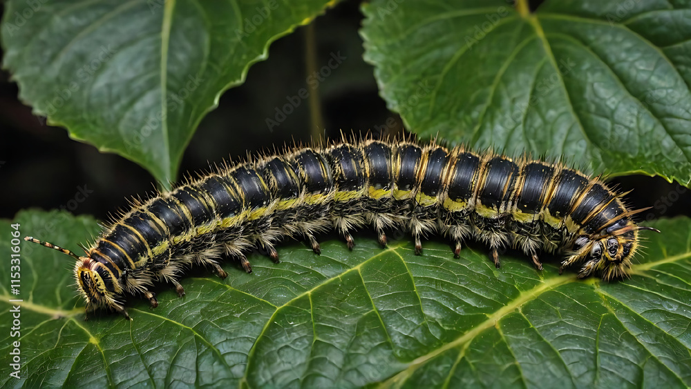 caterpillar on a leaf caterpillar on a leaf