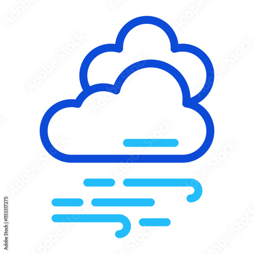 Cloudy Wind Duoline Icon