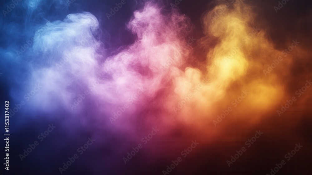 Obraz premium Colorful smoke clouds on dark background.