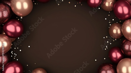 Elegant Maroon and Rose Gold Balloons Festive Background