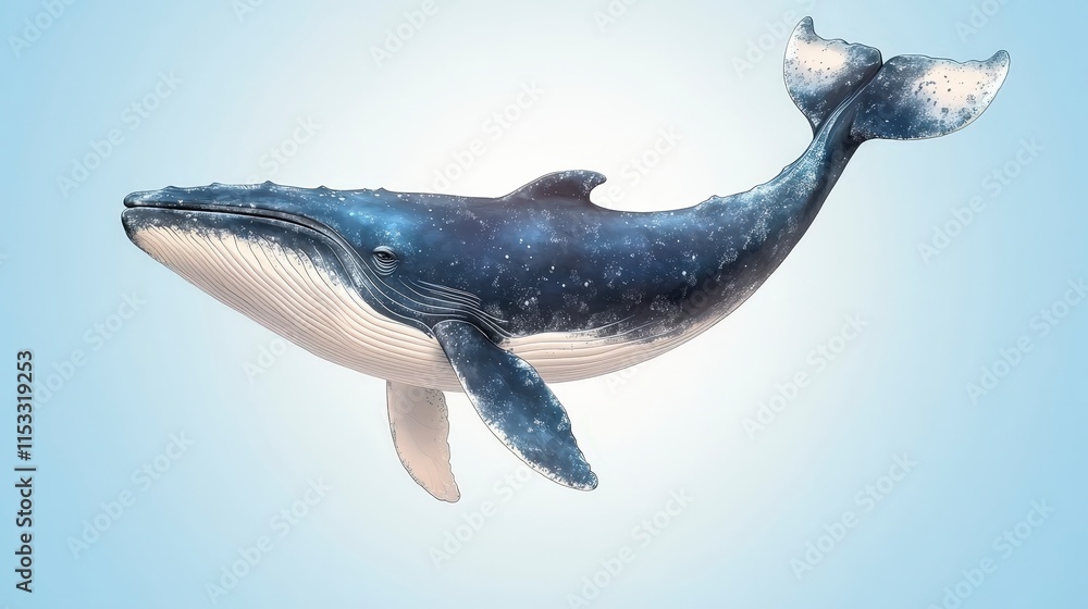 Fototapeta premium Majestic Humpback Whale Ocean Wildlife Marine Animal Aquatic Life Sea Creature Underw