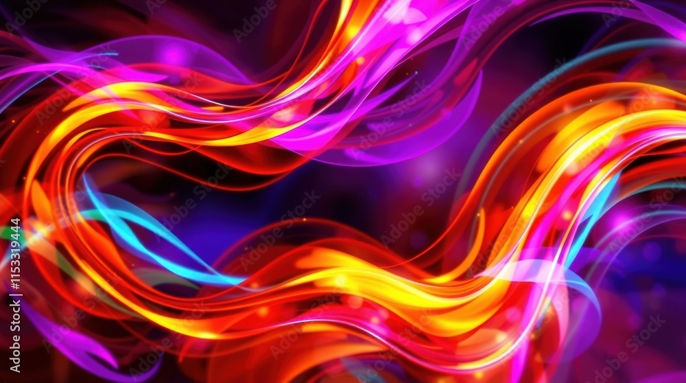 Fototapeta premium Dynamic abstract artwork featuring colorful flowing lines and vibrant swirls