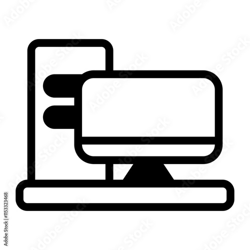 Desktop Computer Glyph Icon