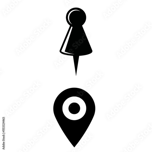 Location point icon black color vector