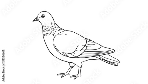 black and white dove pictures are used for coloring photo