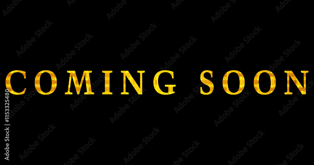 Obraz premium Gold Coming Soon Text Reveal.Movie Trailer Gold Coming Soon Text Reveal.Revealing text for Trailers, banners, advertisements, online shops, and social media.Technology video material animation.