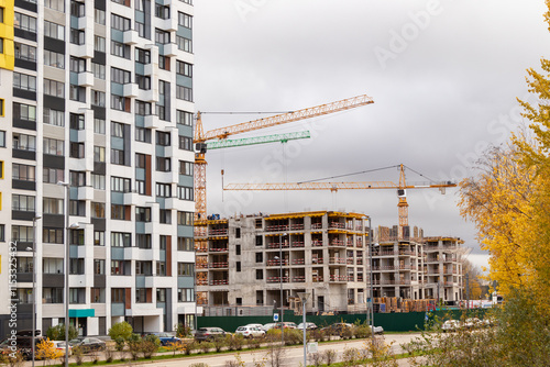 Photography Construction of the third stage of a new residential complex 'in the forest'
