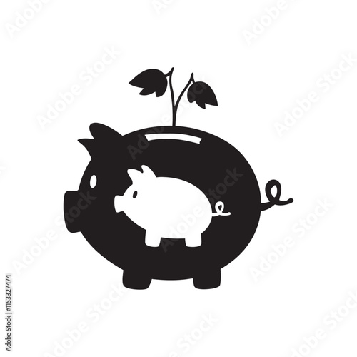 piggy back black color vector1