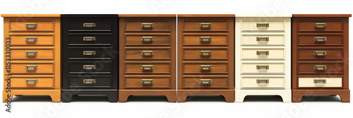 Classic Wooden Chest of Drawers 3D Model Render photo