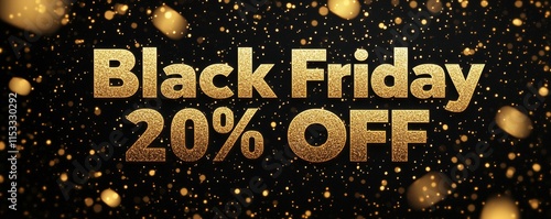 Black friday sale 20% off online shopping graphic design dark background dynamic viewpoint