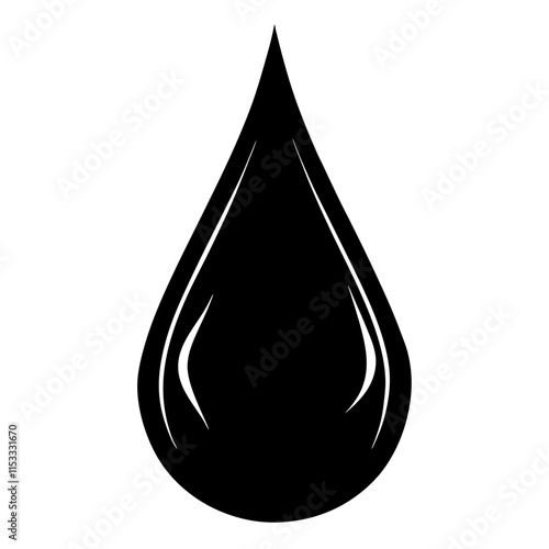  Water drop silhouette vector art illustration

