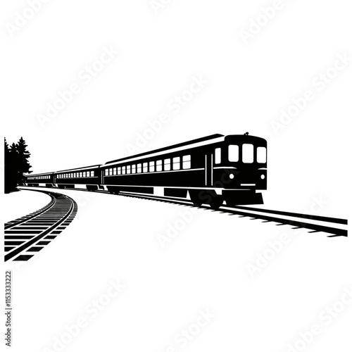 Train black color vector