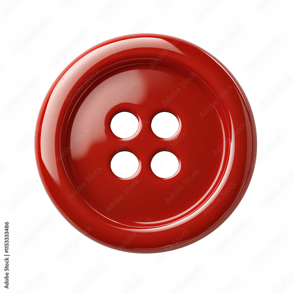 Red Sewing Button isolated on transparent background Generative Ai. Red Sewing Button isolated on transparent background Generative Ai.