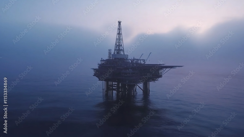 Oil drilling platform standing tall in the vast ocean, symbolizing human innovation and the quest for energy amidst nature's vastness. Oil drilling platform standing tall in the vast ocean, symbolizing human innovation and the quest for energy amidst nature's vastness.