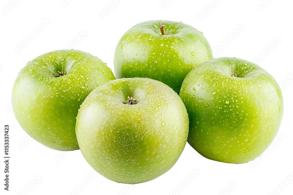 Green apples isolated on a white background Green apples isolated on a white background
