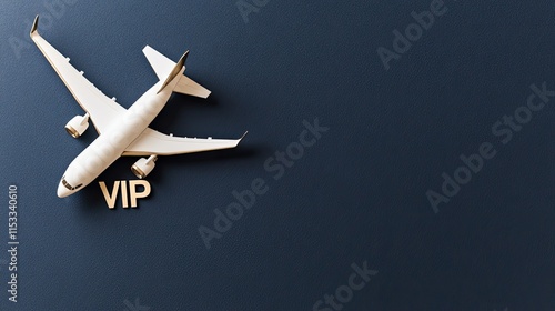 A unique arrangement features golden passenger planes interspersed with the word VIP against a dark backdrop, creating a striking visual effect photo