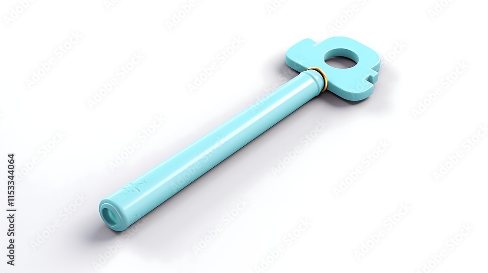 Light blue key isolated on white background. Light blue key isolated on white background.