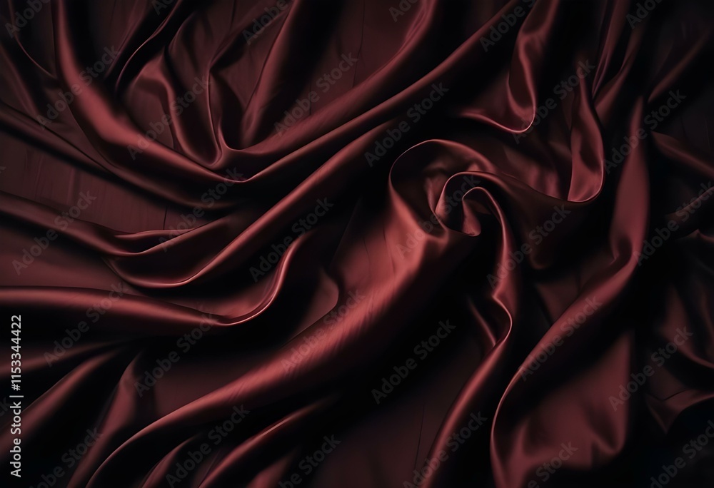 Obraz premium Elegant Black and Burgundy Satin Background Luxurious Silky Drapery with Shimmer