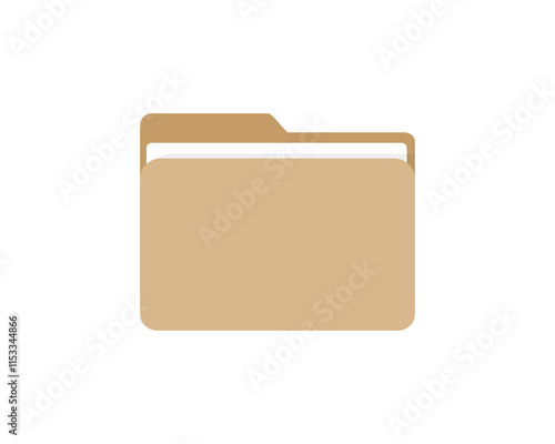 Office folder icon. File folder icon. Document binder data archive. Office folder icon with documents. Folder for reports and archive cases. Vector Illustration