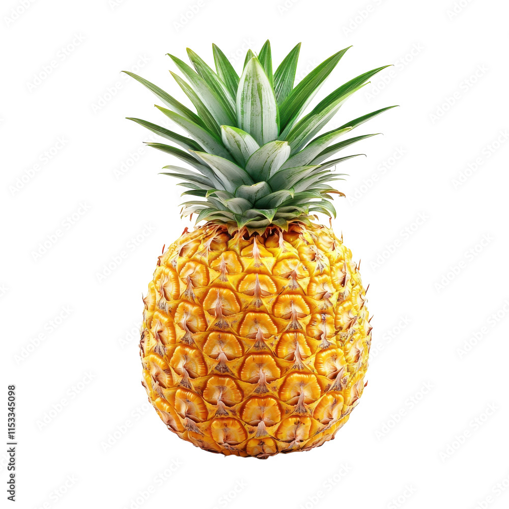 Fresh pineapple with vibrant green leaves ready for tropical recipes and refreshing snacks Fresh pineapple with vibrant green leaves ready for tropical recipes and refreshing snacks