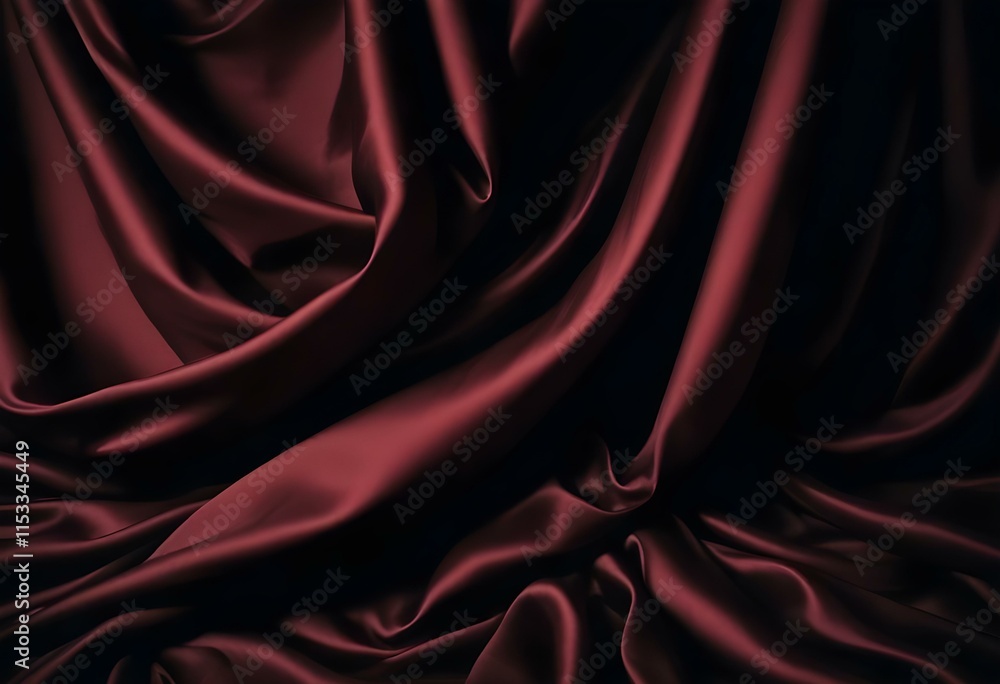 Obraz premium Elegant Black and Burgundy Satin Background Luxurious Silky Drapery with Shimmer