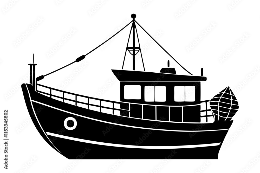 Fishing boat silhouette Fishing boat silhouette