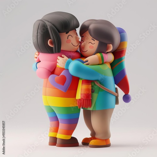 134 Inspiring 3D cartoon LGBTQ characters marching for equality and visibility