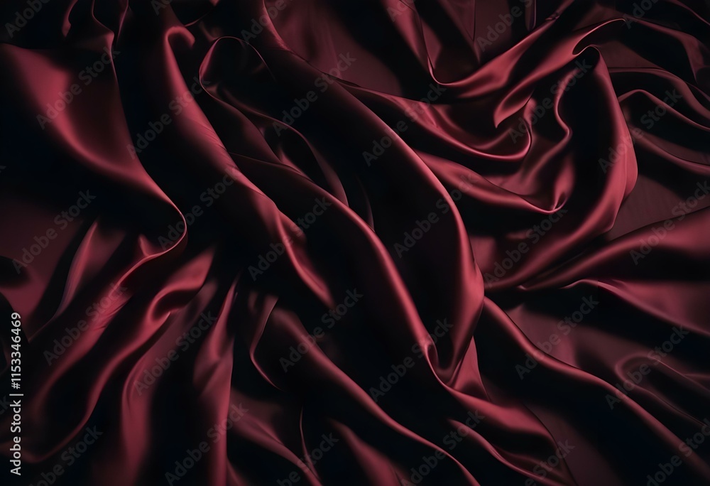 Obraz premium Elegant Black and Burgundy Satin Background Luxurious Silky Drapery with Shimmer