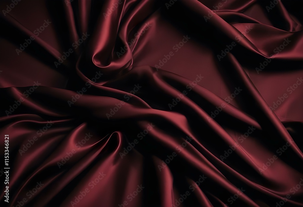 Obraz premium Elegant Black and Burgundy Satin Background Luxurious Silky Drapery with Shimmer