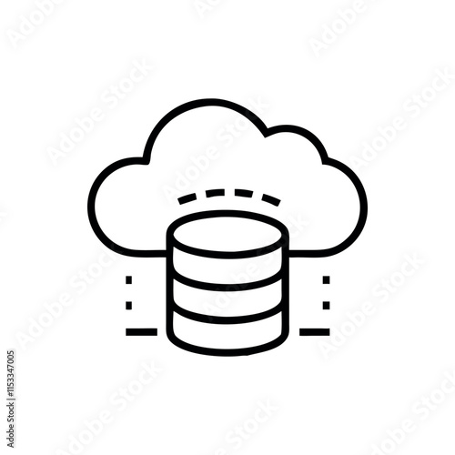 cloud database icon a simple visual representation of cloud based data storage, Cloud Storage Icon Vector Design Template. Editable Stroke.
