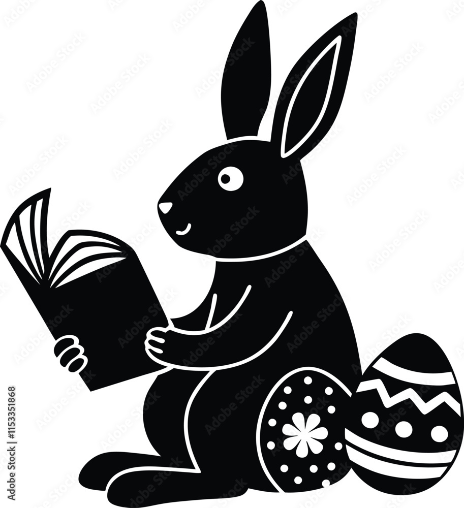 Obraz premium Easter Day Silhouette Vector Illustrations