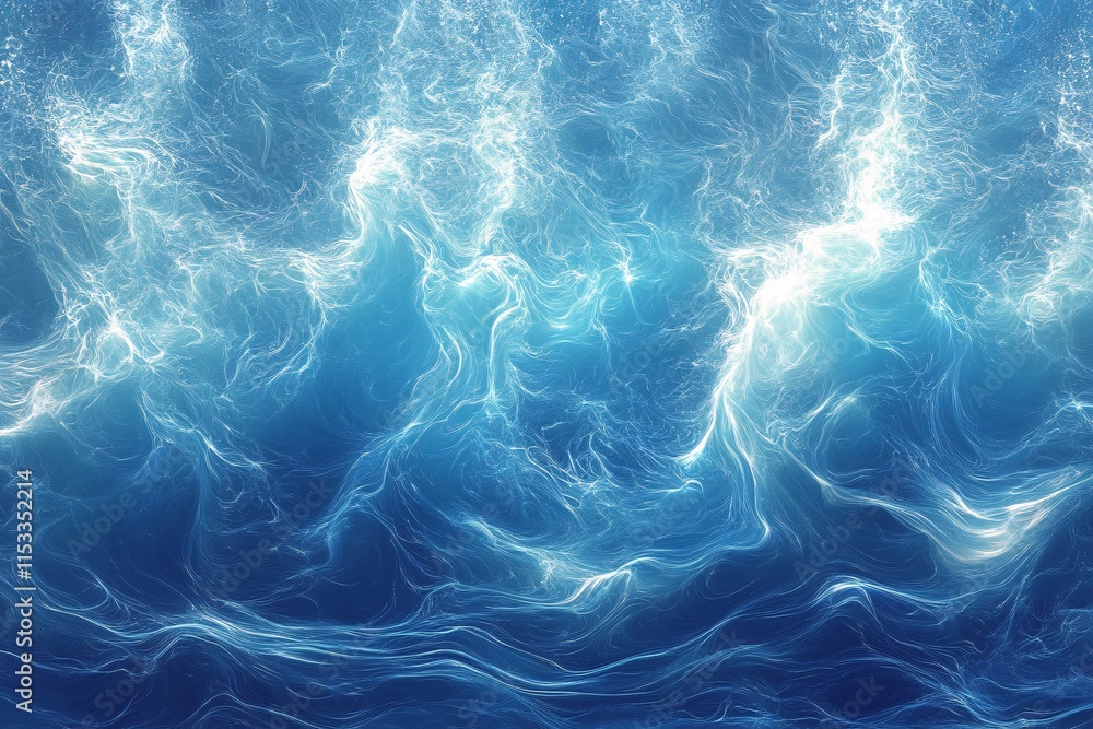 Obraz premium Luminous Fluidity: Abstract Ocean Wave Pattern