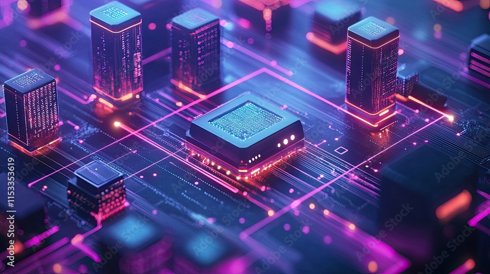 Obraz premium Cybersecurity and data protection, internet network security,