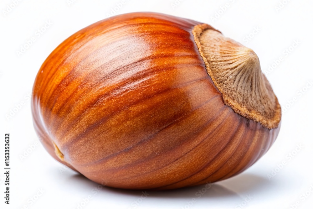 Single Hazelnut, Isolated on White Background - High-Resolution Stock Photo Single Hazelnut, Isolated on White Background - High-Resolution Stock Photo