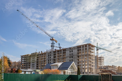 Photography Construction of the third stage of a new residential complex 'in the forest'