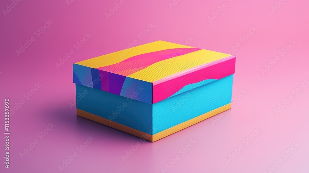Vibrant Die-Cut Corrugated Box Mockup Vibrant Die-Cut Corrugated Box Mockup