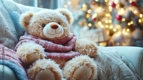 Wallpaper Mural Teddy Sofa. Hosting core Self-compassion heic empathetic Ai girlfriend Looks maxing Giftee Pawfect House Slumberkins Togetherall Brown bear cozy scarf sitting Christmas lights Torontodigital.ca