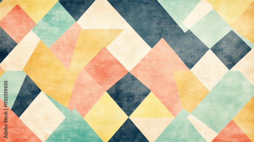 Abstract Geometric Pattern with Pastel Colors and Texture Abstract Geometric Pattern with Pastel Colors and Texture