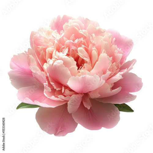 Beautiful peony flower with soft pink petals showcases elegance in floral arrangements and gardens