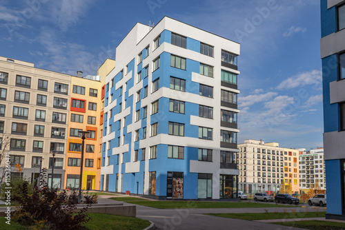 Wallpaper Mural Modern apartment building with colorful facades on the outskirts of the city. Residential Complex 'In the forest', Moscow, Russia Torontodigital.ca