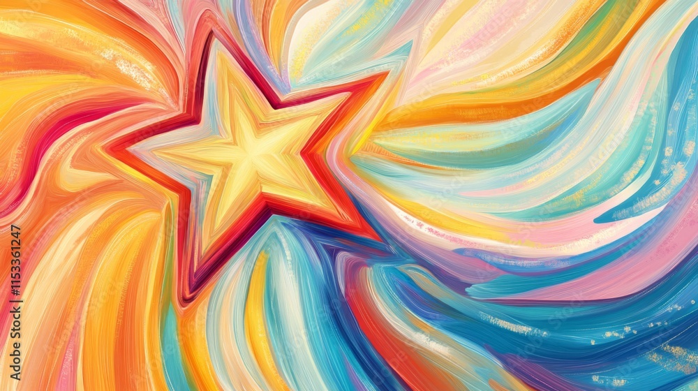 Abstract Starburst Painting Colorful Swirls Abstract Starburst Painting Colorful Swirls