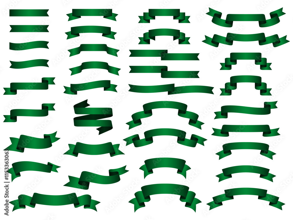 Obraz premium リボンセット、m17緑