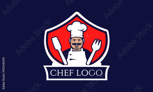 kitchen, chef logo, restaurant, cooking, logo, design, illustration, cook,