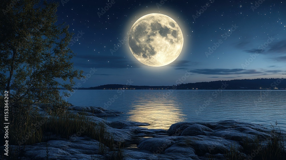 Ethereal moonlit nights Lunar beauty in moon's aura Ethereal moonlit nights Lunar beauty in moon's aura
