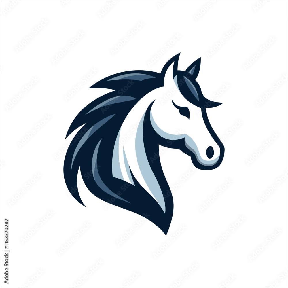 Fototapeta premium Horse Logo, Minimal Horse Logo, Horse Face, Modern Logo