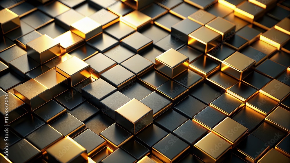 Abstract Black Gold Square Geometric Pattern Background Abstract Black Gold Square Geometric Pattern Background